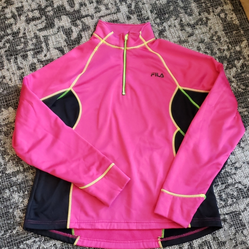 FILA Sport Pk/Blk Jogging Sweater with thumb holes